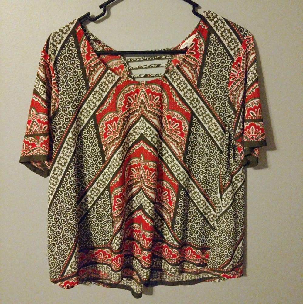 Cato Patterned Short-Sleeved Blouse
